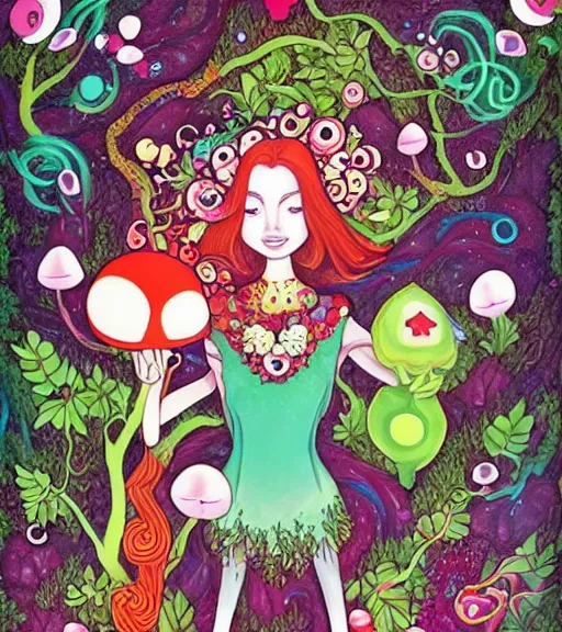 Image similar to Mushroom dryad by Jeremiah Ketner and Hiroyuki Mitsume-Takahashi and Goro Fujita and Pixar