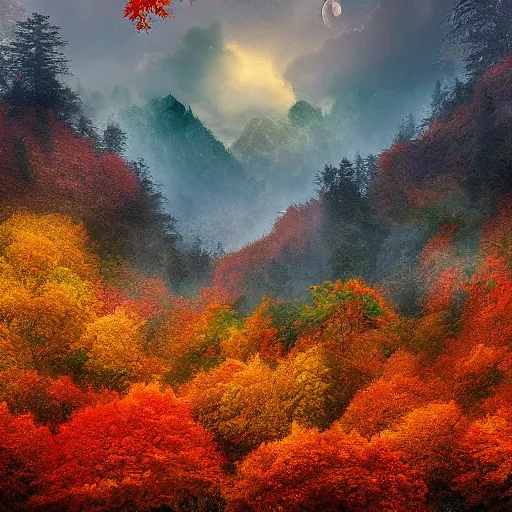 Image similar to Epic Autumn Fantasy Scenery by John Stephans