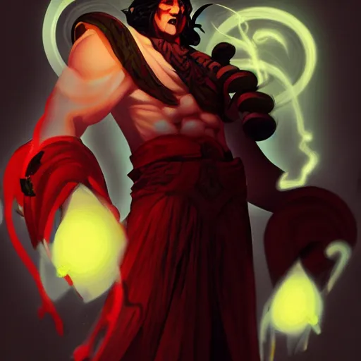 Prompt: a portrait of Zagreus from Hades video game , concept art, trending on artstation.