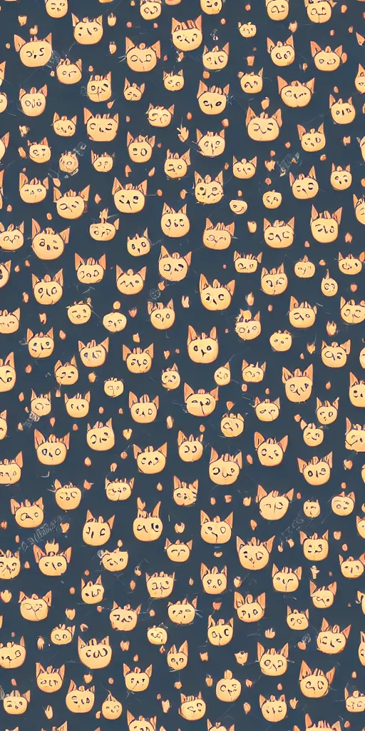 Prompt: seamless pattern of cute cats symmetrical, high coherence, repeating 3 5 mm photography