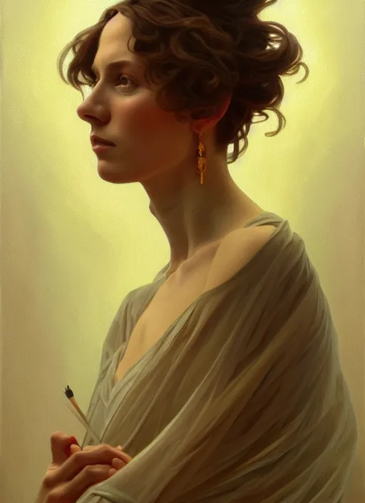 Prompt: oil portrait of bill dess, intricate, elegant, highly detailed, lighting, painting, artstation, smooth, illustration, art by greg rutowski and alphonse mucha