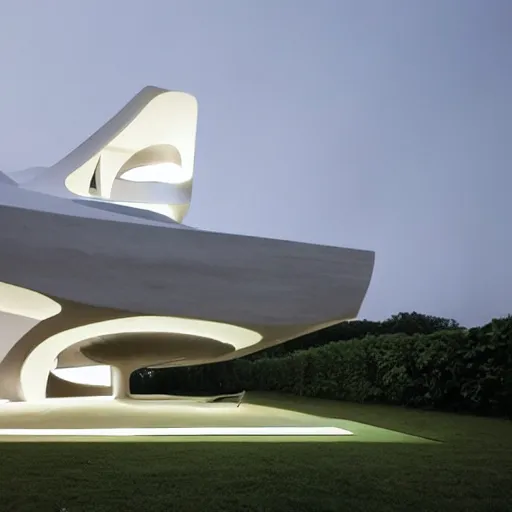 Image similar to house designed by zaha hadid