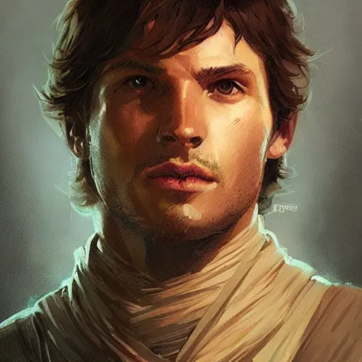 Image similar to portrait of a man by Greg Rutkowski, Jacen Solo from the Star Wars Expanded Universe, highly detailed portrait, digital painting, artstation, concept art, smooth, sharp foccus ilustration, Artstation HQ