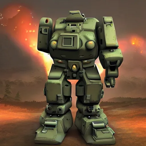 Image similar to fat military mech