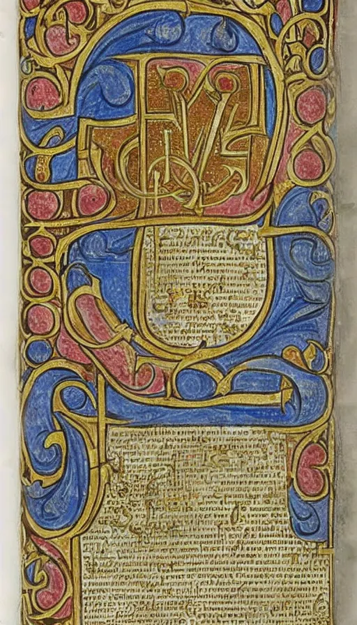 Prompt: illuminated medieval manuscript of DNA