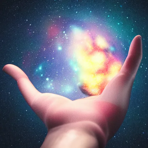 Image similar to the universe in someone's hand, 3 d render, octane, 4 k