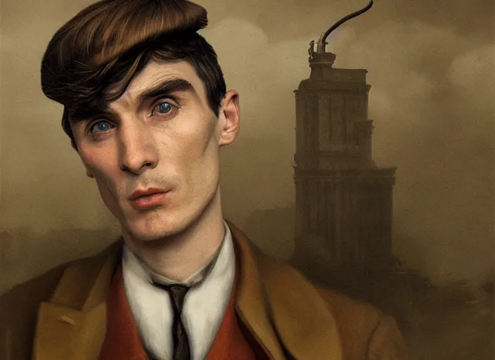 Image similar to thomas shelby as a shrimp, lowbrow, matte painting, 3 - d highly detailed, in the style of mark ryden,