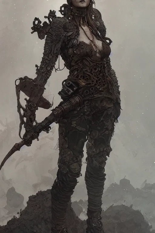 Prompt: a full body portrait of a beautiful post apocalyptic offworld nordic necromancer reposed by the lava pits, intricate, elegant, highly detailed, digital painting, artstation, concept art, smooth, sharp focus, illustration, art by krenz cushart and artem demura and alphonse mucha