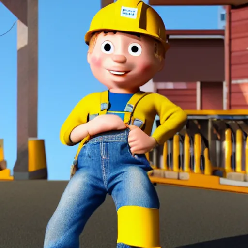 Image similar to bob the builder as a real person, photorealistic, cinematic