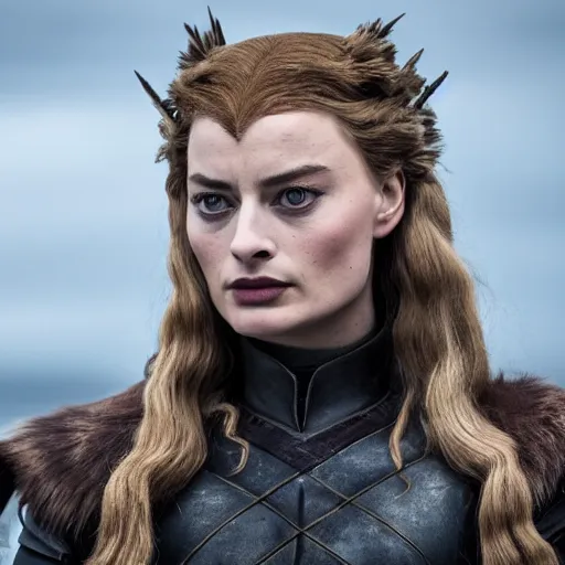 Prompt: Margot Robbie as Sansa Stark