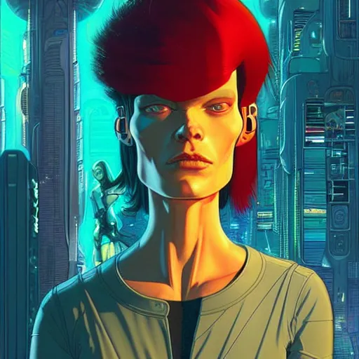 Image similar to h 0 c 0 k futurama cyberpunk epic portrait by gaston bussierre and charles vess and james jean and erik jones and rhads, inspired by ghost in the shell, beautiful fine face features, intricate high details, sharp, ultradetailed