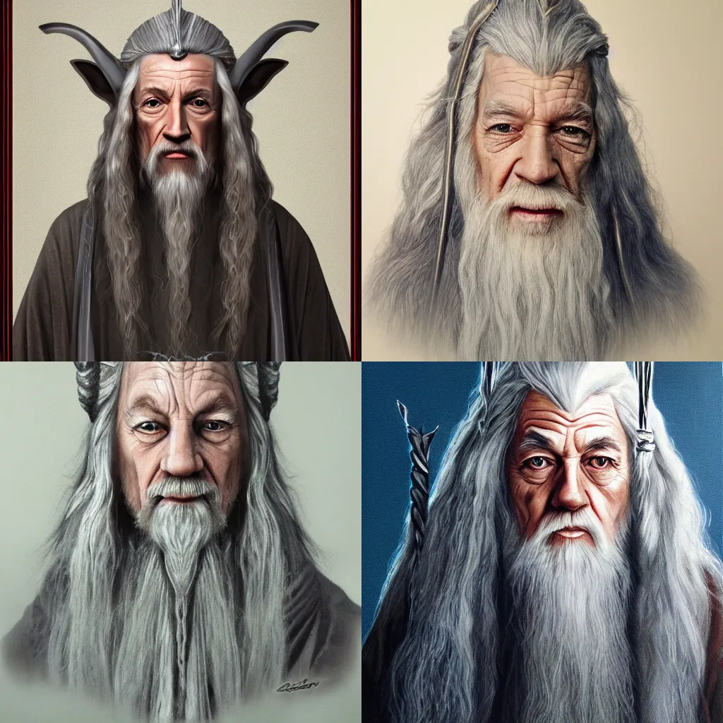 Prompt: Realistic portrait of femals Gandalf