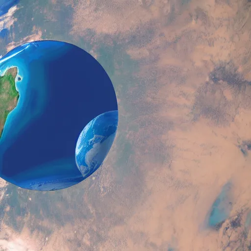 Prompt: flat earth from space, hd photograph, 4 k