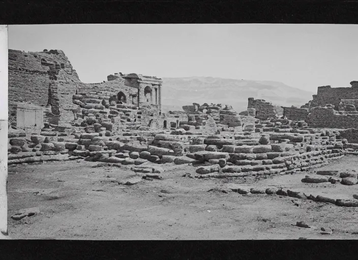 Image similar to antique photo of sprawling hopi pueblo ruins, albumen silver print, Smithsonian American Art Museum.