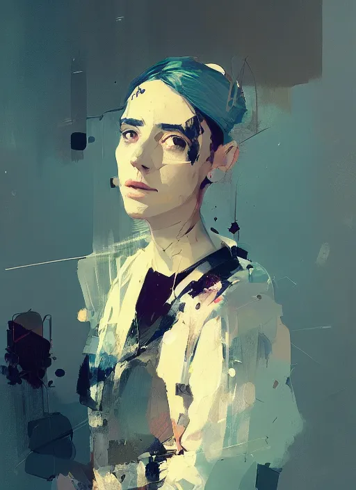 Image similar to portrait of a lady, by ismail inceoglu