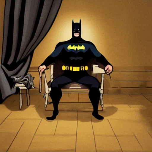 Prompt: a picture of batman sitting in a therapists office, 4 k, ultra detailed, in a baroque style