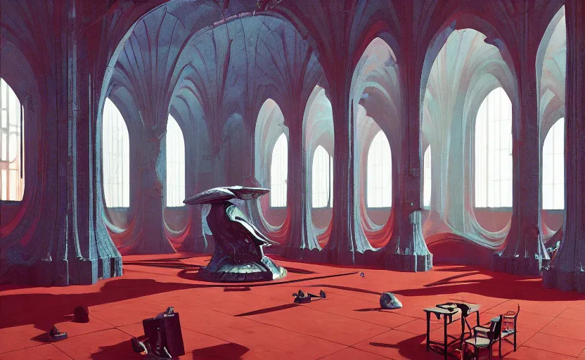 Image similar to Inside castle throne room, highly detailed, very coherent, painted by Francis Bacon and Edward Hopper, Wayne Barlowe, painted by James Gilleard, surrealism, airbrush, art by JamesJean