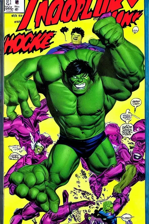 Image similar to incredible hulk comic book front cover,