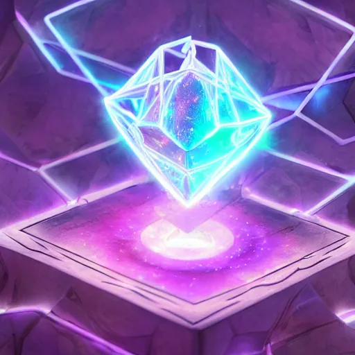 Image similar to purple powerful magic mana symbol, crystal helix cyber structure, epic legends game icon, stylized digital illustration, radiating, a glowing aura, global illumination, ray tracing, hdr, unreal engine, octane render, trending on arstation, by ian pesty and katarzyna bek - chmiel