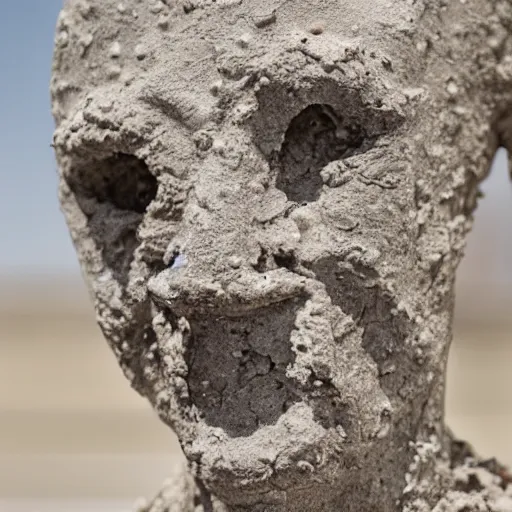 Image similar to human made from crumbling corroded concrete