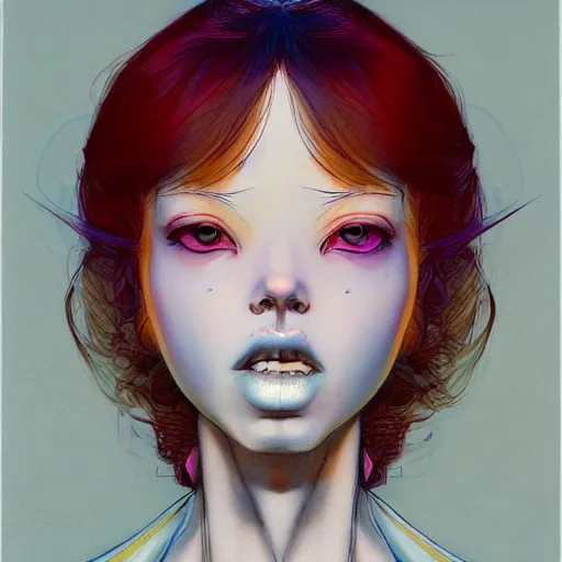 Prompt: prompt : fashion tv character portrait soft light painted by james jean and katsuhiro otomo and erik jones, inspired by akira anime, smooth face feature, intricate oil painting, high detail illustration, sharp high detail, manga and anime 1 9 9 9