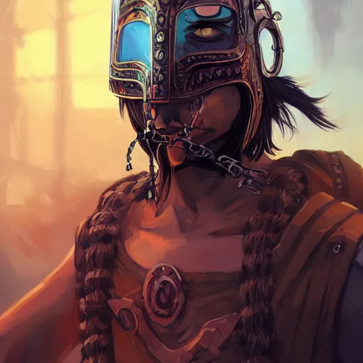 Image similar to cyberpunk viking helmet mask warrior goddess robot ninja fantasy, art gta 5 cover, official fanart behance hd artstation by jesper ejsing, by rhads, makoto shinkai and lois van baarle, ilya kuvshinov, ossdraws