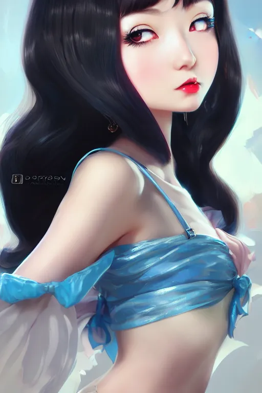 Image similar to a pin up and beautiful fashion charming dreamlke japan girl with lv jewelry, character art, art by artgerm lau and wlop and and ilya kuvshinov and john singer sargent, hyperdetailed, 8 k realistic, symmetrical, frostbite 3 engine, cryengine, dof, trending on artstation, digital art