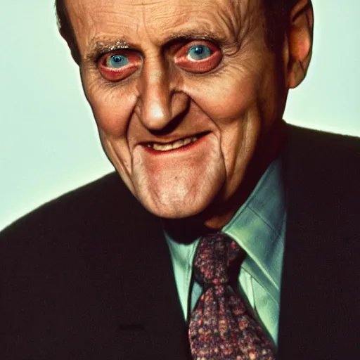 Image similar to a image of Bob Newhart. Head shot.