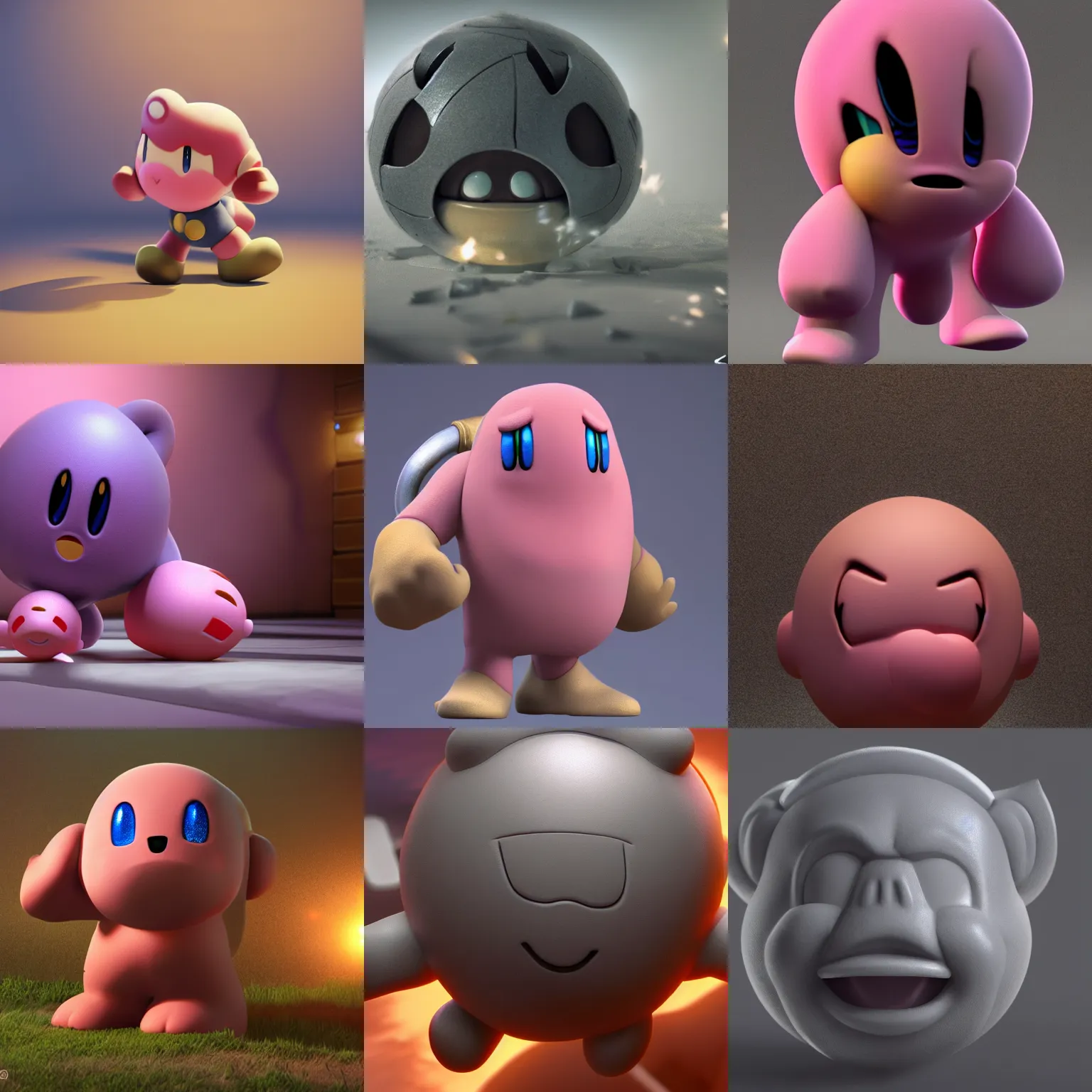 Prompt: Kirby, render, unreal, 8k, highly detailed, octane