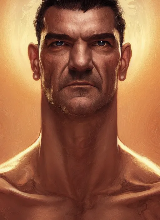 Prompt: symmetry!! antonio banderas, male, machine parts embedded into face, intricate, elegant, highly detailed, digital painting, artstation, concept art, smooth, sharp focus, illustration, art by artgerm and greg rutkowski and alphonse mucha, 8 k