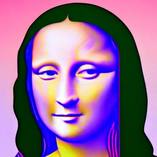 Image similar to mona lisa painted by lisa frank