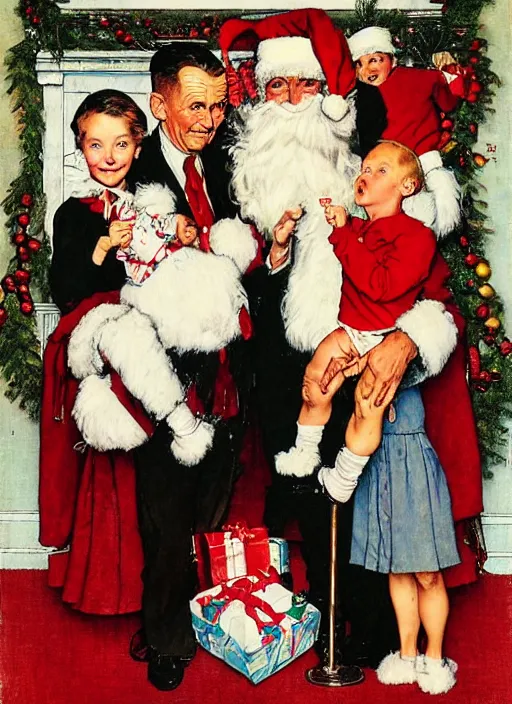 Image similar to a norman rockwell family christmas