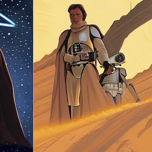 Image similar to original star wars illustrations inspired by ralph mcquarrie, doug chiang and darren tan