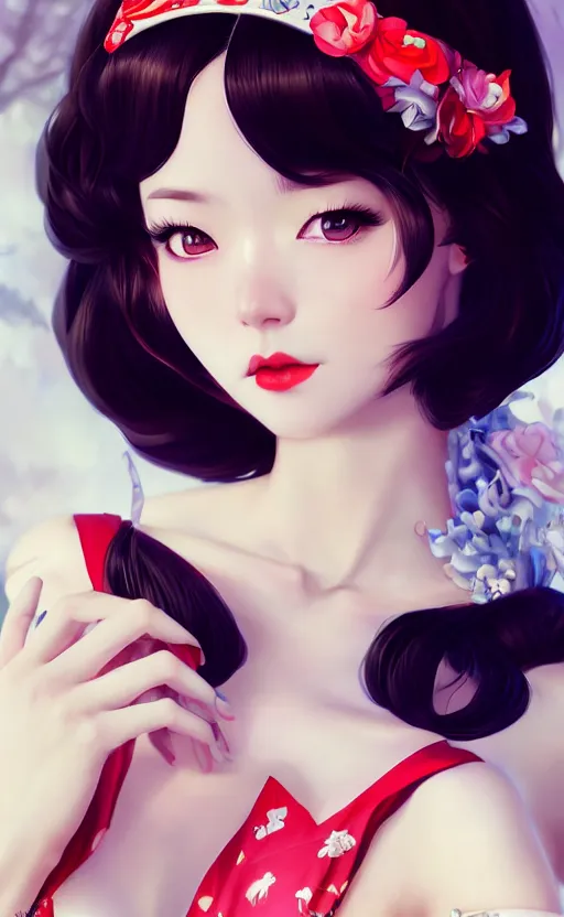 Image similar to a pin up and beautiful fashion charming dreamlke japanese girl with lv jewelry, character art, art by artgerm lau and wlop and and ilya kuvshinov and john singer sargent, hyperdetailed, 8 k realistic, symmetrical, frostbite 3 engine, cryengine, dof, trending on artstation, digital art