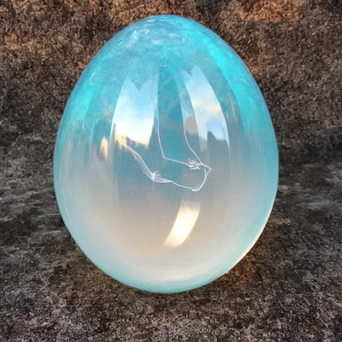Prompt: transparent dragon egg, resin art, trending on artstation, etsy, 8k photography