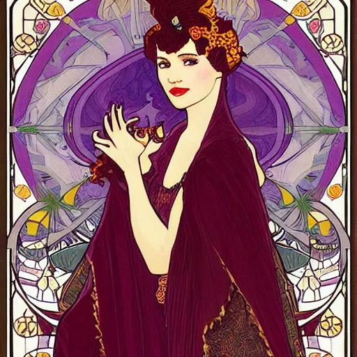 Prompt: lily elsie in the style of Mucha