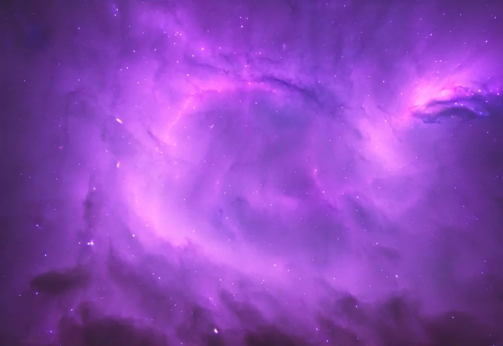 Image similar to purple color lighting storm tornado trippy nebula sky