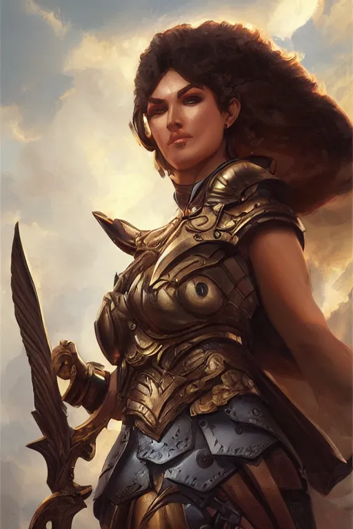 Image similar to amazon valkyrie athena, d & d, fantasy, portrait, highly detailed, headshot, digital painting, trending on artstation, concept art, sharp focus, illustration, art by artgerm and greg rutkowski and magali villeneuve