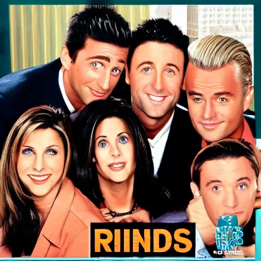 Image similar to Friends season 1 cover art all faces replaced by Geert Wilders