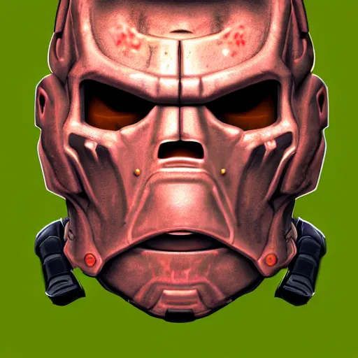 Image similar to portrait of doomguy from game doom, highly detailed, 8 k render centered, digital painting