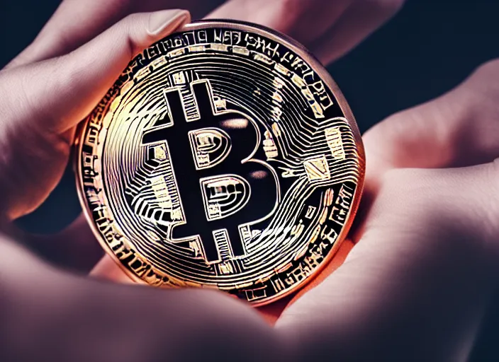 Image similar to mechanical cybernetic hand holding a bitcoin. centered. horror cyberpunk dystopia style. highly detailed 8 k. intricate. nikon d 8 5 0 3 0 0 mm. award winning photography.