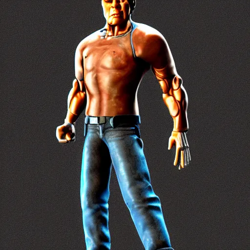 Prompt: The Terminator, in the style of Pixar animation. Full body 3D render. hdr.