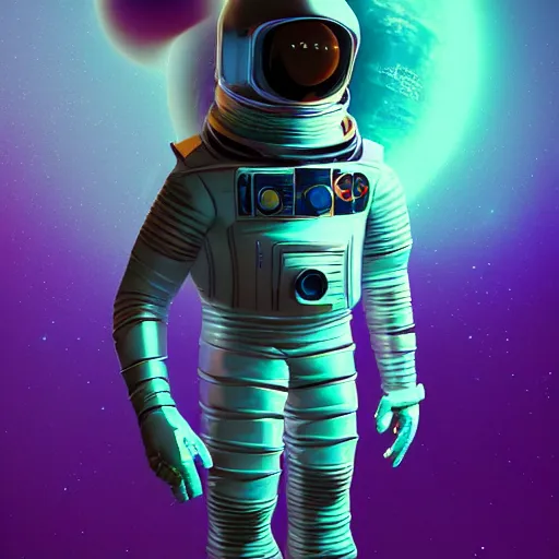 Prompt: cyborg cosmonaut by Beeple