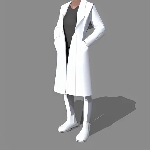 Image similar to futuristic sci - fi white coat, clothing design