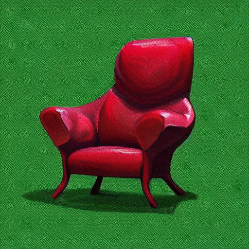 Image similar to digital painting of an armchair in the shape of an avocado cinematic lightning 4k award winning artstation