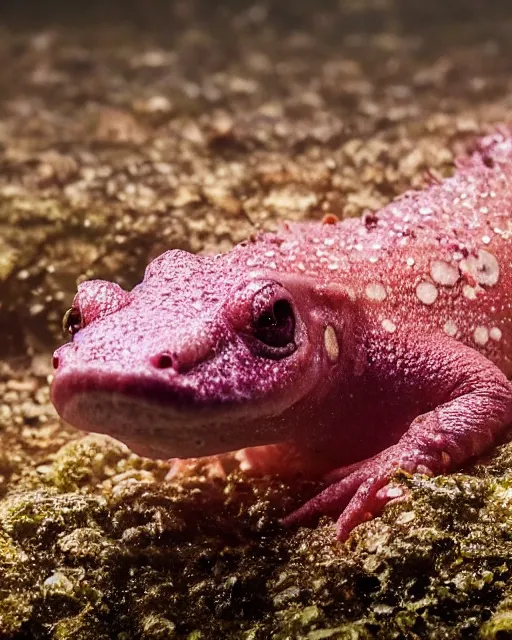 Image similar to a closeup shot of a proud axolotl amphibian creature standing up triumphantly against the nature, amphibian standing in a defiant and dignified manner, dramatic lighting, cinematic, extremely high detail, photorealistic, cinematic lighting, trending on ArtStationHQ, DSLR, Nikon