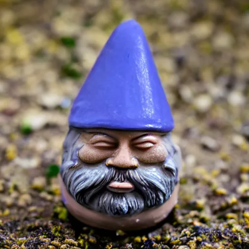 Prompt: garden gnome in gravy, DSLR 15mm, macro photo