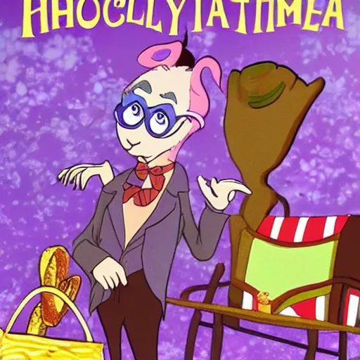 Prompt: willy wonka and the chocolate factory, animated in the style of zootopia