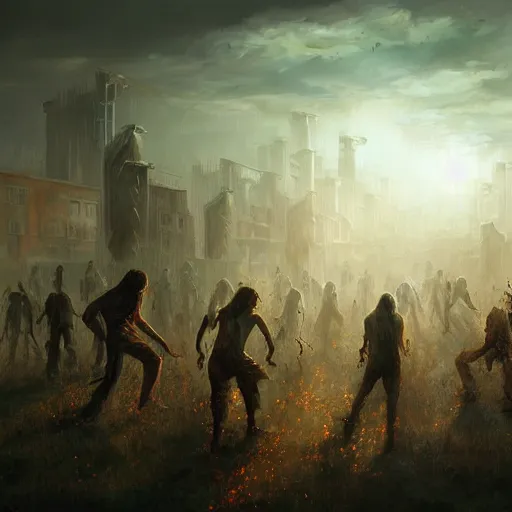 Image similar to zombie apocalypse by jessica rossier, detailed