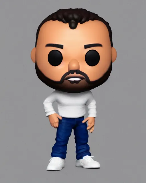 Image similar to full body 3d render of Tom Ellis as a funko pop, studio lighting, white background, blender, trending on artstation, 8k, highly detailed